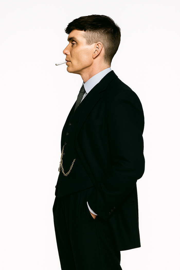 Mens Costume Thomas Shelby Vested Suit & Overcoat