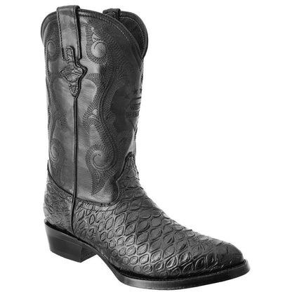 White Diamond Men’s Black Anteater Print Western Boots – J-Toe Cowboy Dress Boots