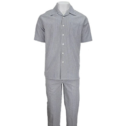 Black Seersucker 2pc Set