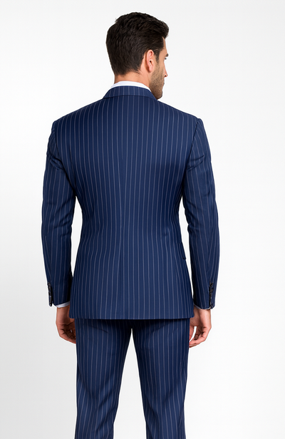 Royal Blue Pinstripe Suit - Gangster Suit - 1920's Suit - Double Breasted Suit 2   - from alligatorwarehouse.com