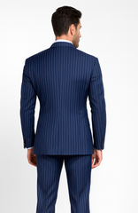 Royal Blue Pinstripe Suit - Gangster Suit - 1920's Suit - Double Breasted Suit