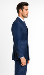 Royal Blue Pinstripe Suit - Gangster Suit - 1920's Suit - Double Breasted Suit
