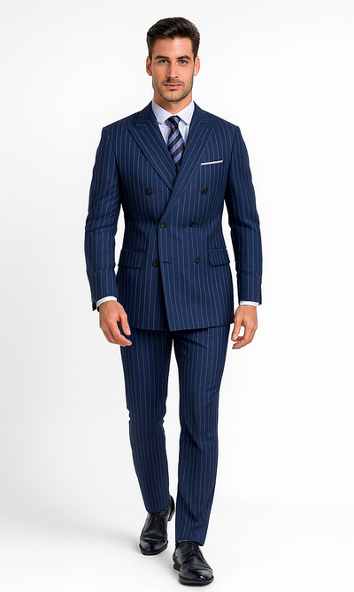 Royal Blue Pinstripe Suit - Gangster Suit - 1920's Suit - Double Breasted Suit 5   - from alligatorwarehouse.com