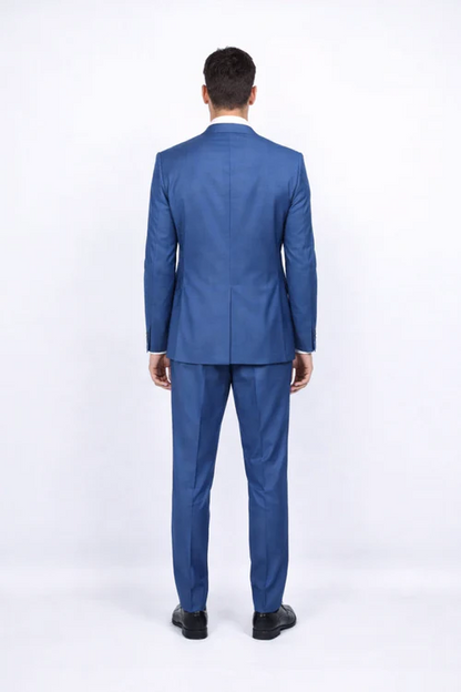 Men's Slim Fit Suit - Fitted Suit - Skinny Suit Men's Blue 1 Button Closures Rossiman Rossi Skinny Suit