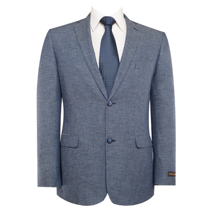 Men’s Blue Textured Cowboy Blazer – Western Style Sport Coat for Ranch Wedding, Business and Country Events