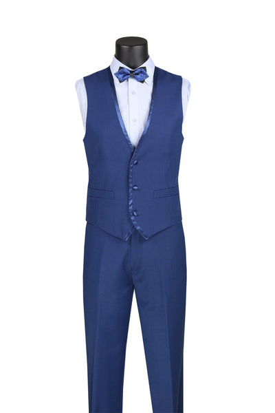 Blue Trimmed Lapel Slim Fit 3 Piece Suit 2 SO1SV2T-8_BLUE_36S  - from alligatorwarehouse.com