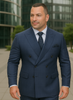 Wool Suit - Italian Made Business Suit by Statement Men's 2 Piece 100% Wool Double Breasted Suit - Micro Windowpane 7 DBSALOTE_Black_38R  - from alligatorwarehouse.com