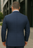 Wool Suit - Italian Made Business Suit by Statement Men's 2 Piece 100% Wool Double Breasted Suit - Micro Windowpane 8 DBSALOTE_Black_38R  - from alligatorwarehouse.com