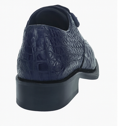 Los Altos Blue  Crocodile Bike Toe Shoes 5   - from alligatorwarehouse.com