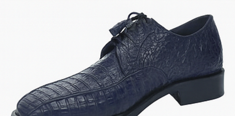 Los Altos Blue  Crocodile Bike Toe Shoes 6   - from alligatorwarehouse.com
