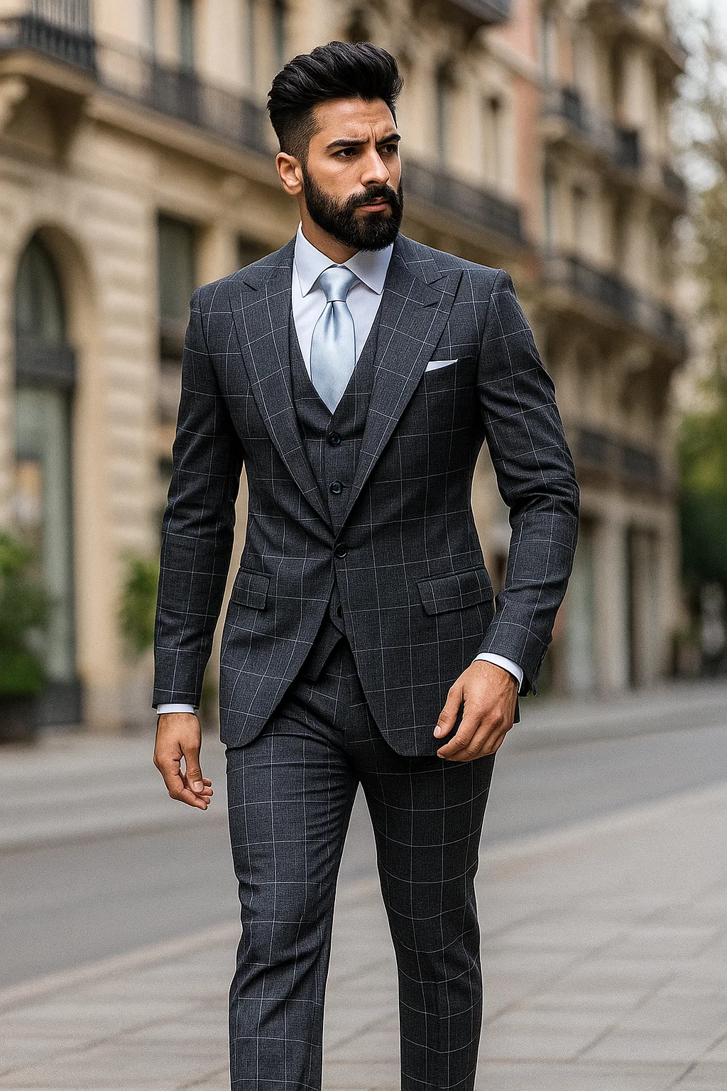 Suits With Baggy Pleated Pants - Wide Leg Pants 100% Wool - Classic Fit in Navy by Rossiman 8   - from alligatorwarehouse.com