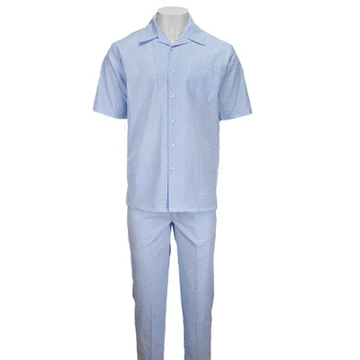 Blue Seersucker 2pc Set 2   - from alligatorwarehouse.com