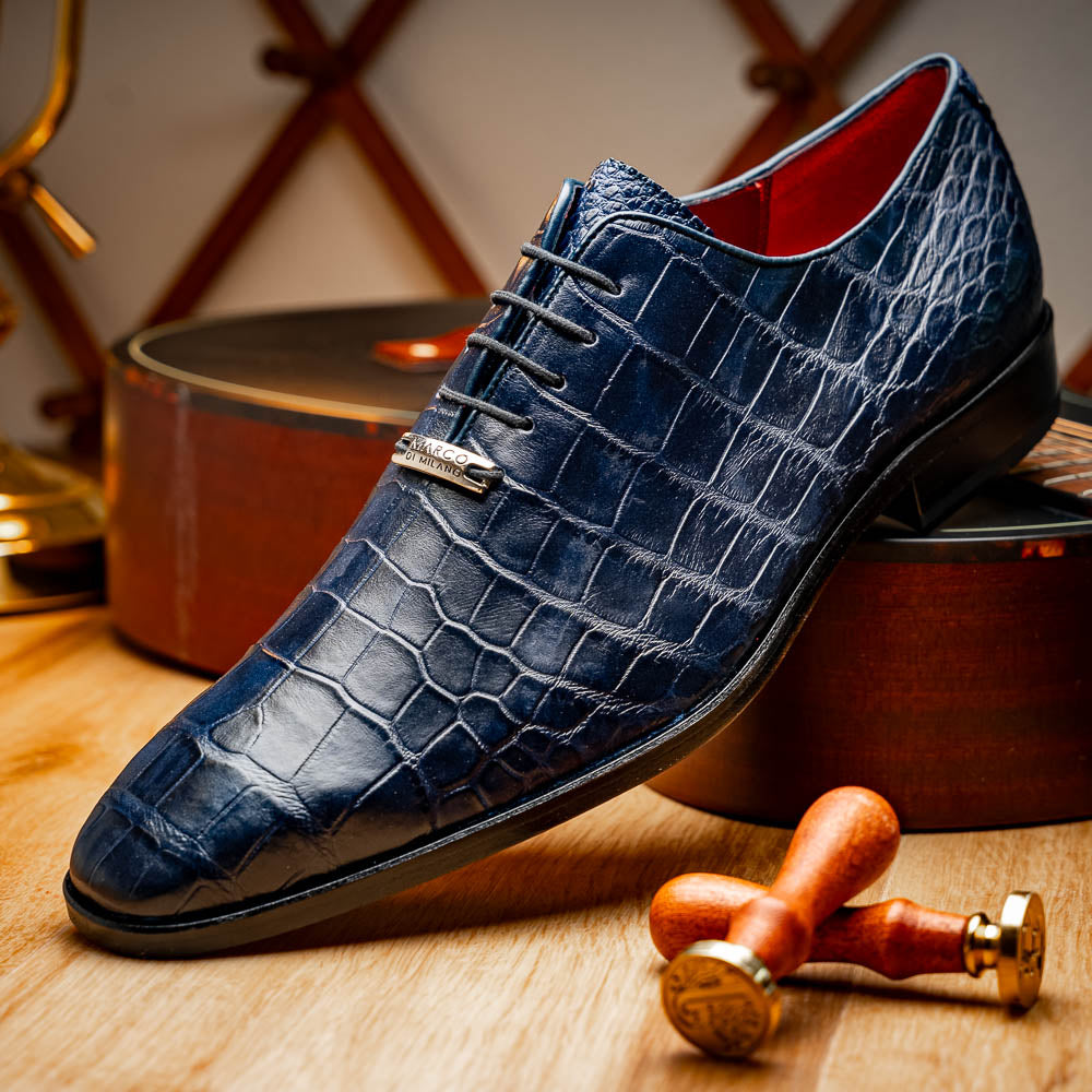 Marco Di Milano Bono Navy Leather Oxford