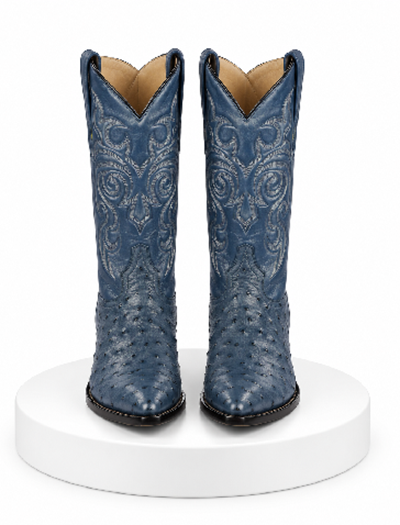 Botas de Avestruz Original Horma Puntal  -B