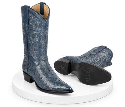 Botas de Avestruz Original Horma Puntal  -B