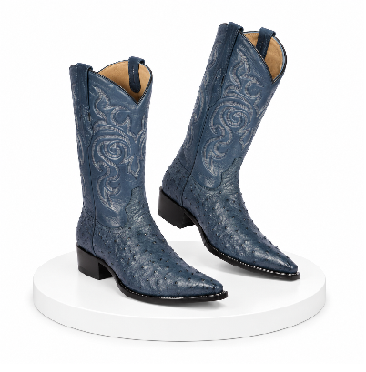 Botas de Avestruz Original Horma Puntal  -B