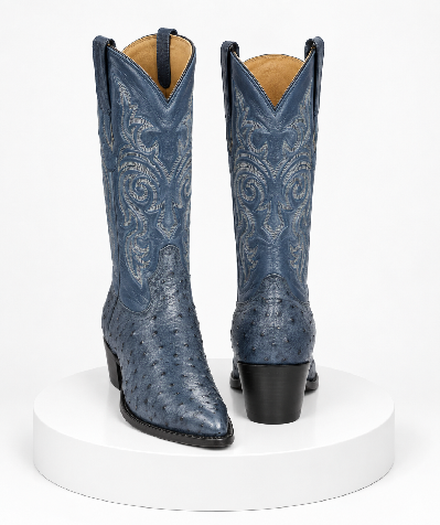 Botas de Avestruz Original Horma Puntal  -B