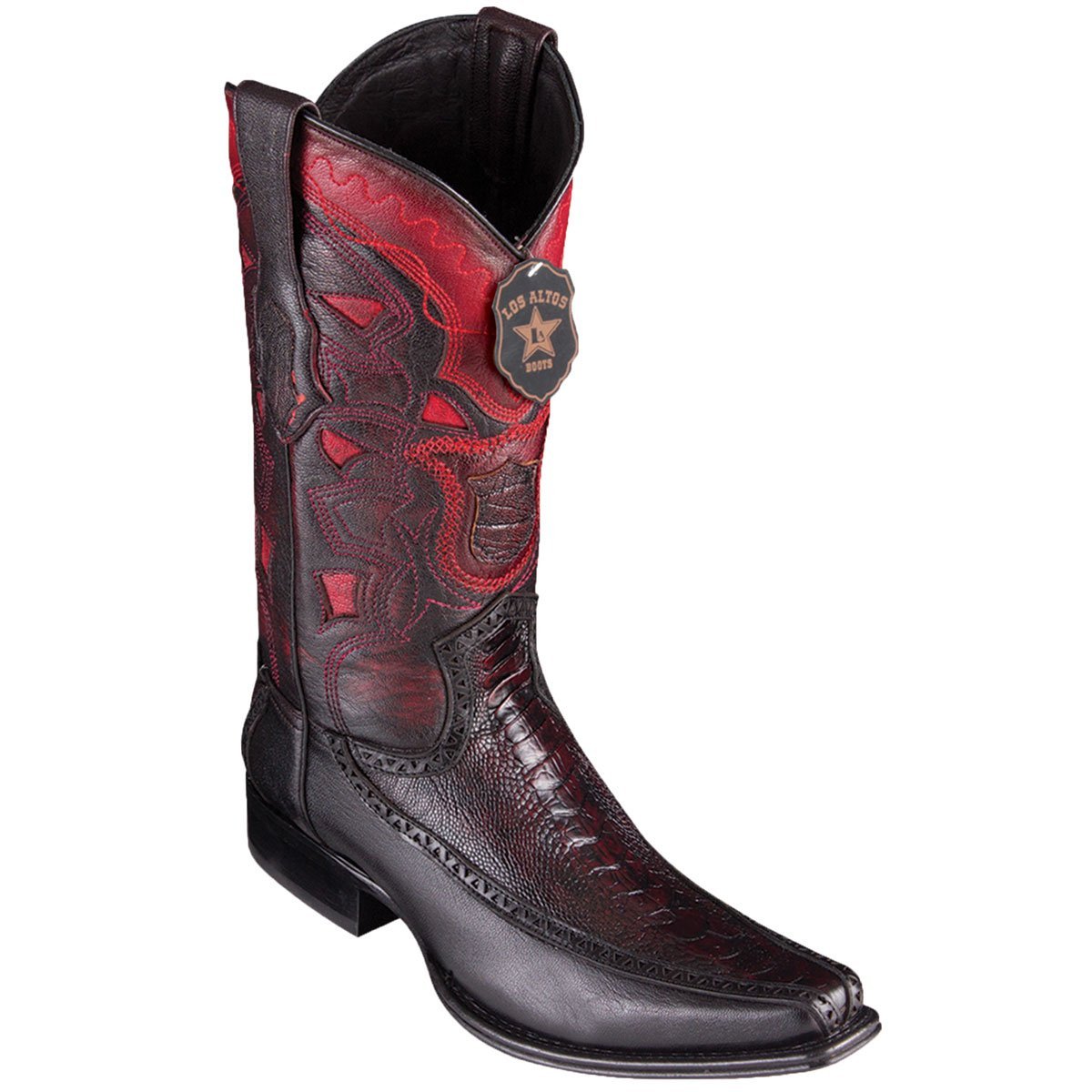 Botas de Avestruz Pata con Venado Horma Europea LAB-76F0518