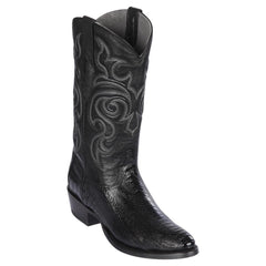 Botas de Pata de Avestruz Punta Oval Color Negro LAB-650505