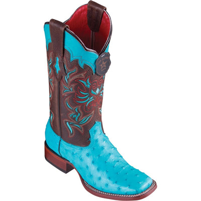 Botas de Avestruz Original en Punta Cuadrada para Dama LAB-3220308 1 LAB-3220308-050  - from alligatorwarehouse.com