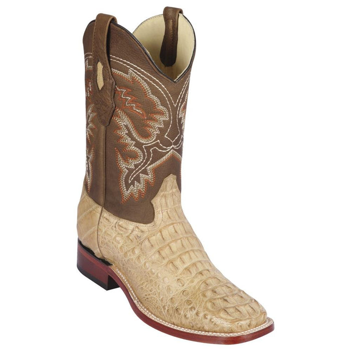 Botas Cuadrada de Cocodrilo Caiman Lomo Gasso