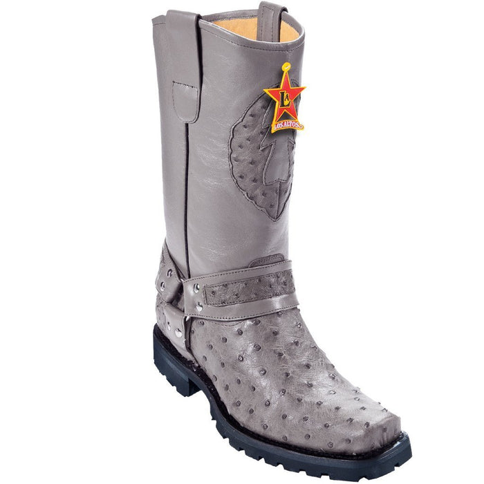 Bota Piel Avestruz Horma Biker LAB-55T03 - Los Altos Boots