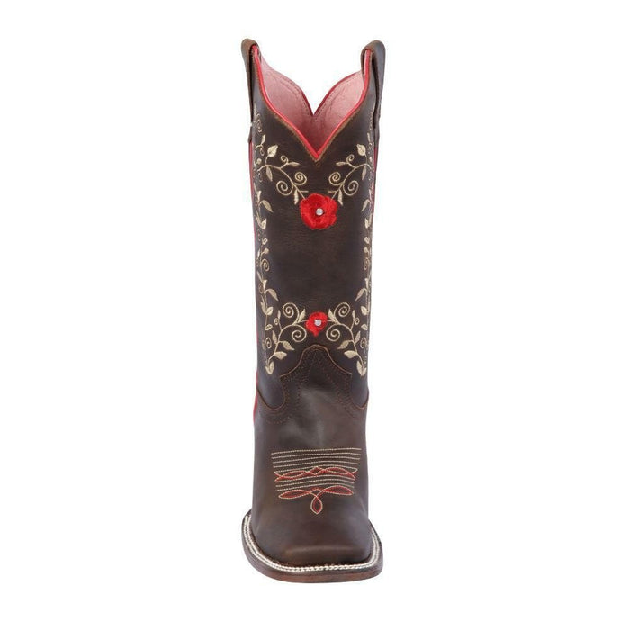 Botas Altas de Cuero con Flores para Mujer en Horma Rodeo 7   - from alligatorwarehouse.com