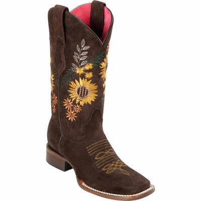 Botas Altas de Cuero con Flores para Mujer en Horma Rodeo 1   - from alligatorwarehouse.com