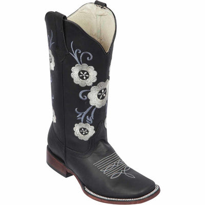 Botas de Cuero con Flores para Mujer en Horma Rodeo 1   - from alligatorwarehouse.com
