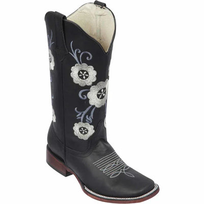 Botas de Cuero con Flores para Mujer en Horma Rodeo 6   - from alligatorwarehouse.com