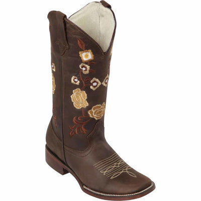 Botas Altas de Cuero con Flores para Mujer en Horma Rodeo 1   - from alligatorwarehouse.com