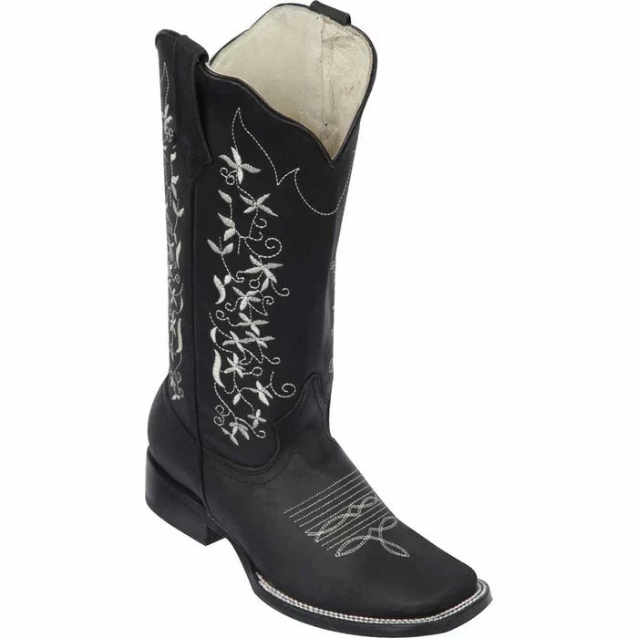 Botas de Cuero con Flores para Mujer en Horma Rodeo