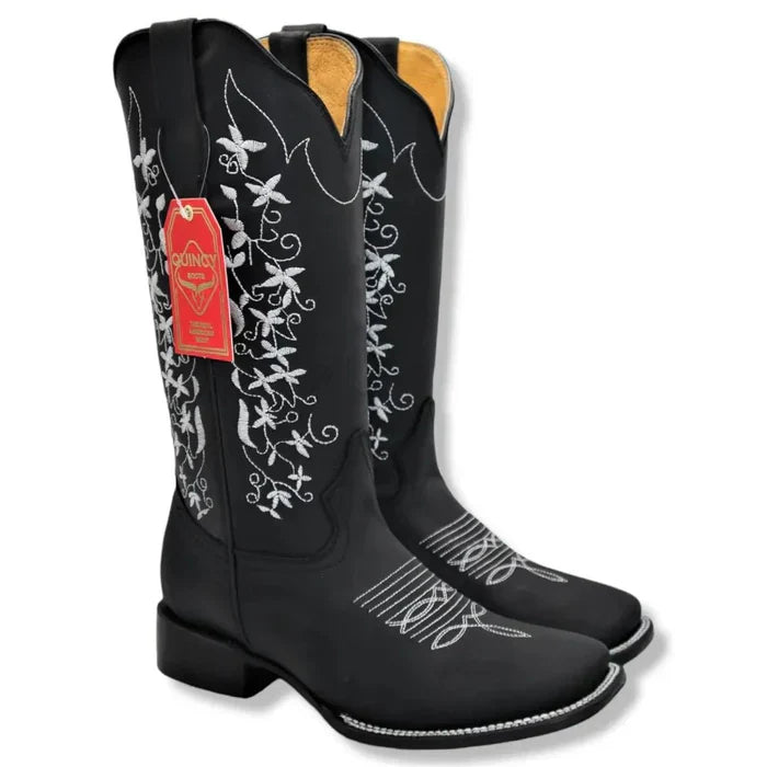 Botas de Cuero con Flores para Mujer en Horma Rodeo 5   - from alligatorwarehouse.com