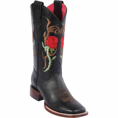 Botas de Cuero con Flores para Mujer en Horma Rodeo 1   - from alligatorwarehouse.com
