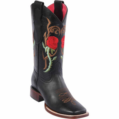 Botas de Cuero con Flores para Mujer en Horma Rodeo 3   - from alligatorwarehouse.com