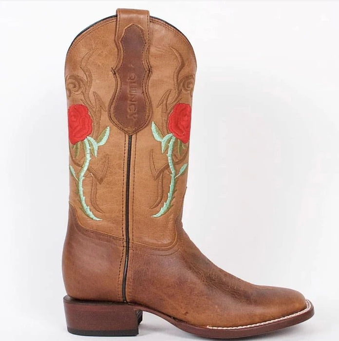 Botas Altas de Cuero con Flores para Mujer en Horma Rodeo