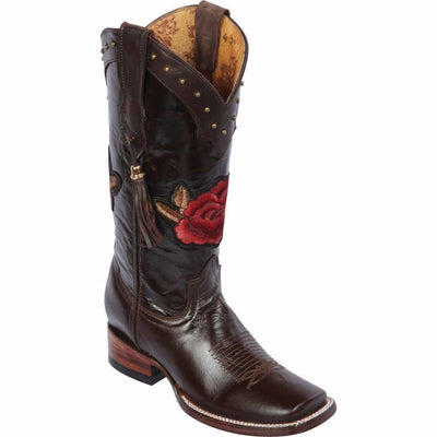Botas Altas de Cuero con Flores para Mujer en Horma Rodeo 1   - from alligatorwarehouse.com