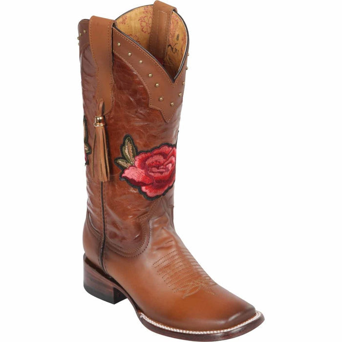 Botas de Cuero con Flores para Mujer en Horma Rodeo