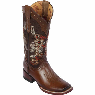 Botas Altas de Cuero con Flores para Mujer en Horma Rodeo 1   - from alligatorwarehouse.com