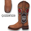 Botas Altas de Cuero con Flores para Mujer en Horma Rodeo 5   - from alligatorwarehouse.com