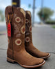 Botas de Cuero con Girasoles para Mujer en Horma Rodeo Q322G6231 6   - from alligatorwarehouse.com