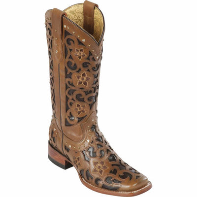 Botas de Cuero Corte Laser para Mujer en Horma Rodeo 1   - from alligatorwarehouse.com