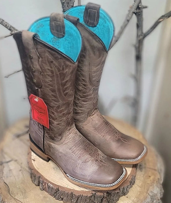 Botas de Cuero Crazy para Mujer en Horma Rodeo Cafe 2   - from alligatorwarehouse.com