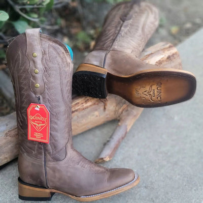 Botas de Cuero Crazy para Mujer en Horma Rodeo Cafe 5   - from alligatorwarehouse.com