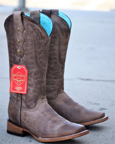 Botas de Cuero Crazy para Mujer en Horma Rodeo Cafe 4   - from alligatorwarehouse.com