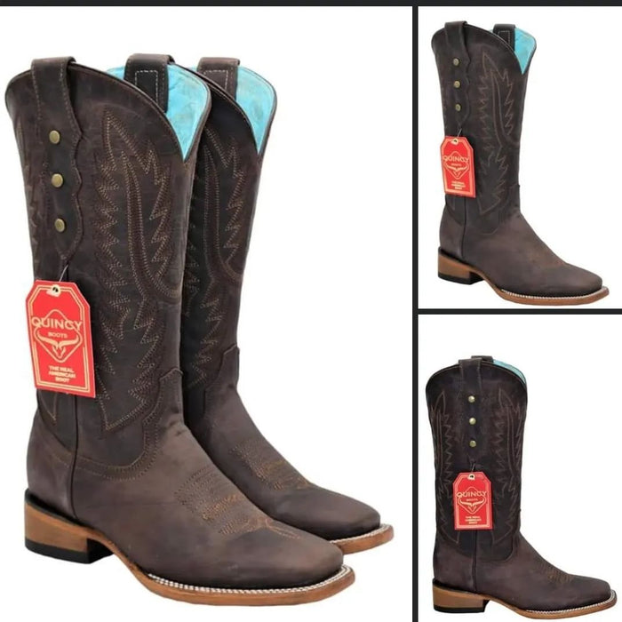 Botas de Cuero Crazy para Mujer en Horma Rodeo Chocolate 4   - from alligatorwarehouse.com