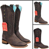 Botas de Cuero Crazy para Mujer en Horma Rodeo Chocolate 4   - from alligatorwarehouse.com