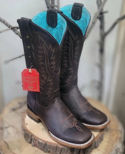 Botas de Cuero Crazy para Mujer en Horma Rodeo Chocolate 3   - from alligatorwarehouse.com