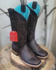 Botas de Cuero Crazy para Mujer en Horma Rodeo Chocolate