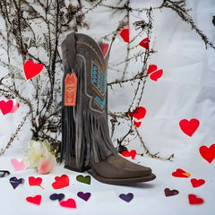 Botas Altas de Cuero Crazy para Mujer en Punta Recortada